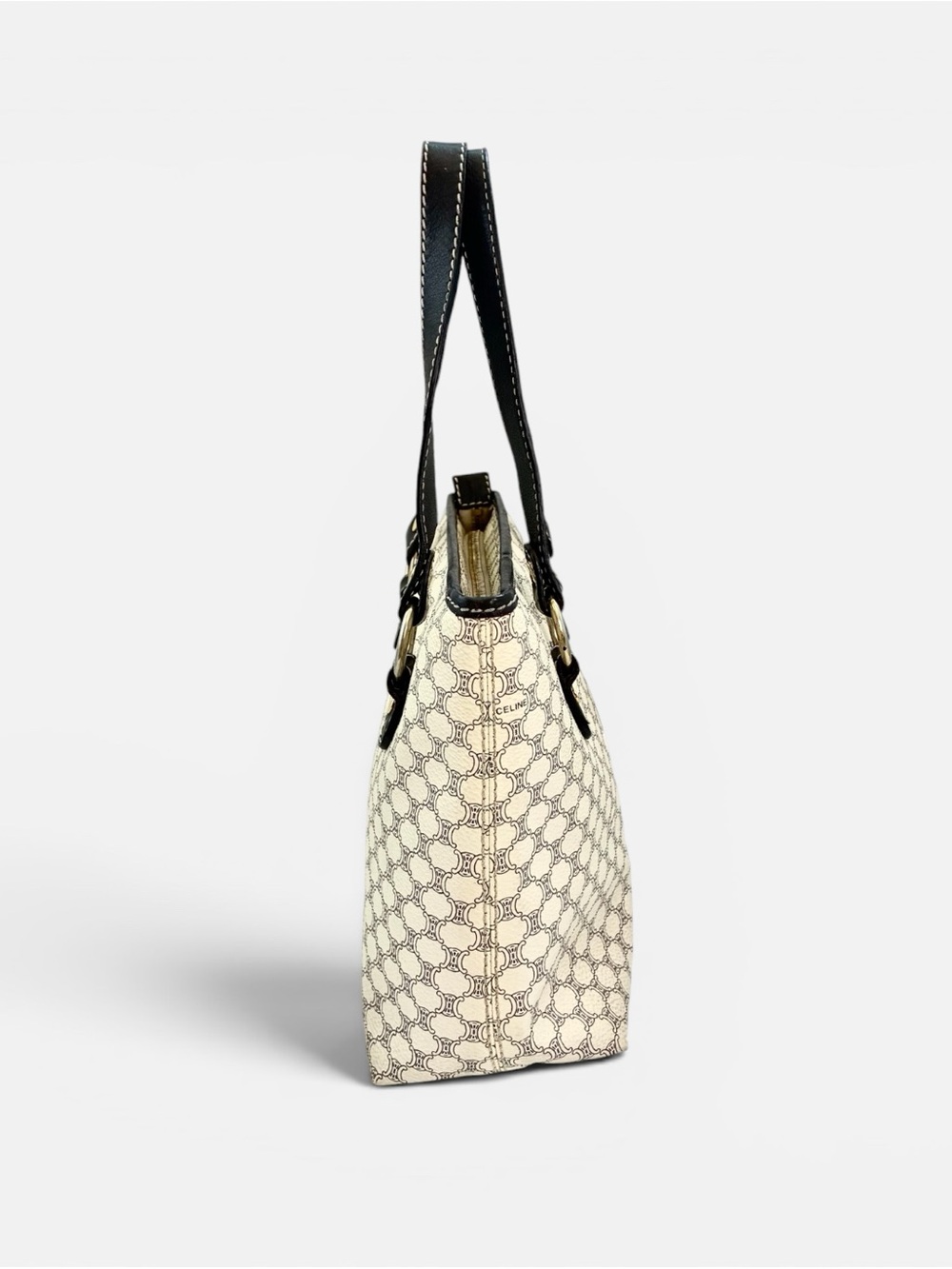 Celine Macadam Tote Bag Vintage Ivory Brown Shoulder Bag - Picture 5 of 15